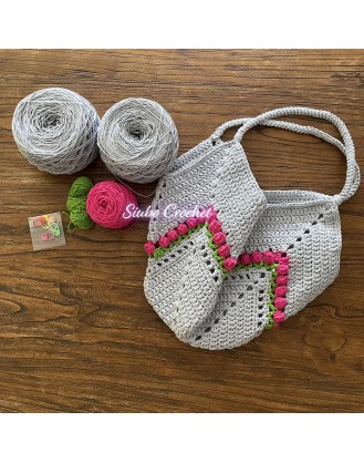 AD0015 DIY鈎織鬱金香手提袋材料包